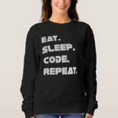 Eat Sleep Code herhaal live van een programmeercod Trui (Voorkant)