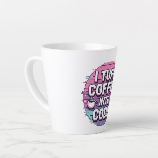 Eat Sleep Code Herhaal - Minimalistische programme Latte Mok (Linkerhoek)