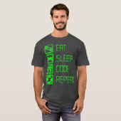 Eat Sleep Code Herhaal Programmeren en Coderen T-shirt (Voorkant volledig)