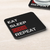 Eat Sleep CODE Herhalen Bier Onderzetter (Linkerzijde)