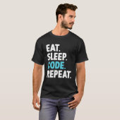 Eat Sleep Code Herhalen    CoderingProgrammer T-shirt (Voorkant volledig)