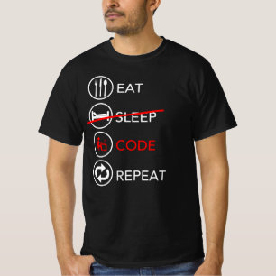 Eat Sleep Code Herhalen - Cool Developer Cft T-shirt