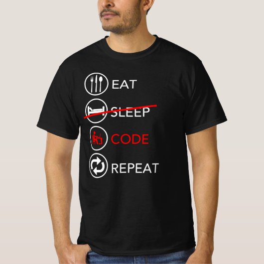 Eat Sleep Code Herhalen - Cool Developer Cft T-shirt (Voorkant)