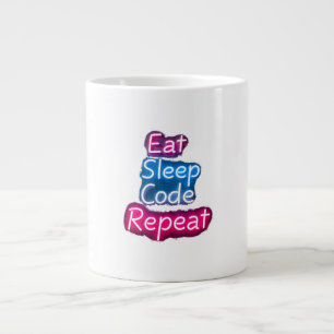 Eat Sleep Code herhalen Grote Koffiekop