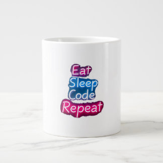 Eat Sleep Code herhalen Grote Koffiekop