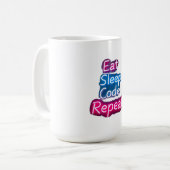 Eat Sleep Code herhalen Koffiemok (Voorkant links)