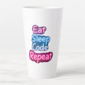 Eat Sleep Code herhalen Latte Mok (Voorkant)