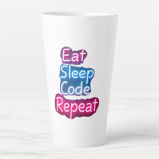Eat Sleep Code herhalen Latte Mok (Voorkant)