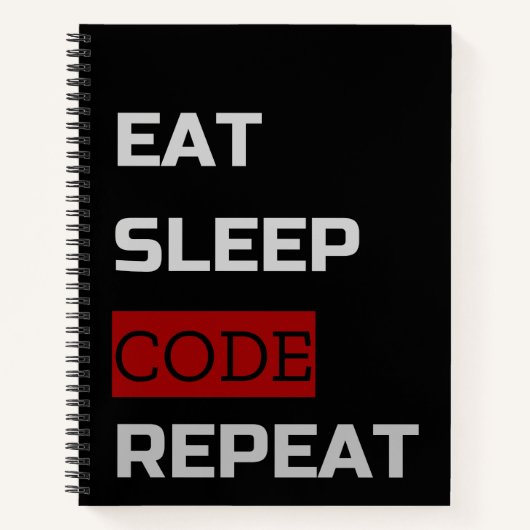 Eat Sleep CODE Herhalen Notitieboek (Voorkant)