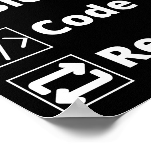 Eat Sleep Code Herhalen Poster (Hoek)