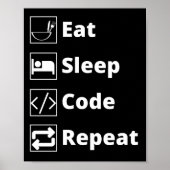Eat Sleep Code Herhalen Poster (Voorkant)
