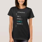Eat Sleep Code Herhalen Programmeringsprogramma T-shirt (Voorkant)