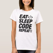 Eat Sleep Code herhalen T-shirt (Voorkant)