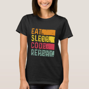 Eat Sleep Code herhalen T-shirt