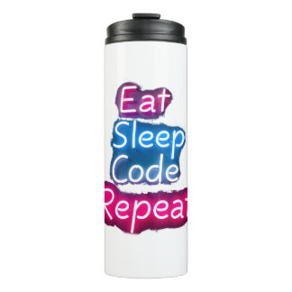 Eat Sleep Code herhalen Thermosbeker