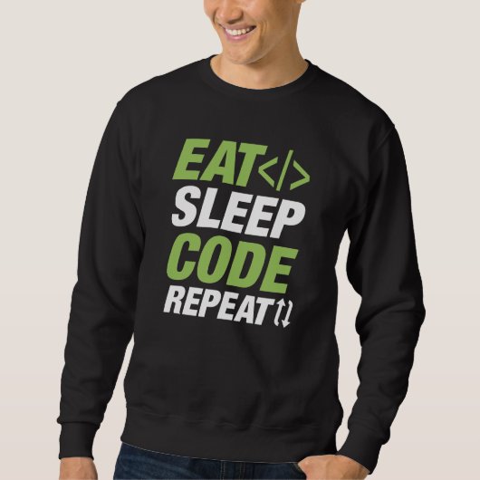 Eat Sleep Code herhalen Trui (Voorkant)