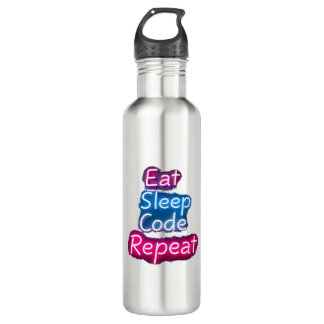 Eat Sleep Code herhalen Waterfles