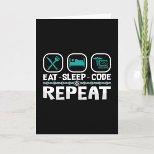 Eat Sleep Code Herhaling ICD-code medische coderin Kaart