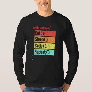Eat Sleep Code Herhaling software engineer ontwikk T-shirt