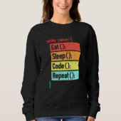 Eat Sleep Code Herhaling software engineer ontwikk Trui (Voorkant)