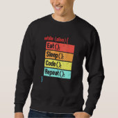 Eat Sleep Code Herhaling software engineer ontwikk Trui (Voorkant)