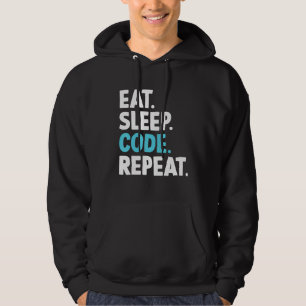 Eat Sleep Code Herhalingscodering Programmer Hoodie