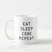 EAT SLEEP CODE-mok koffie voor programmeur of code Koffiemok (Links)