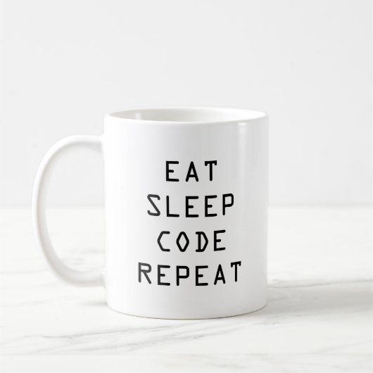 EAT SLEEP CODE-mok koffie voor programmeur of code Koffiemok (Links)