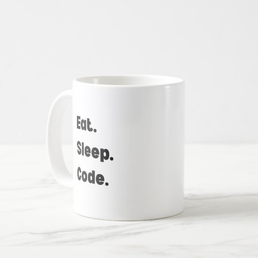 Eat Sleep Code Mug – Motivational Gift for Softwar Koffiemok (Voorkant links)