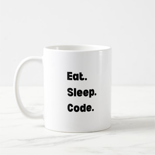 Eat Sleep Code Mug – Motivational Gift for Softwar Koffiemok (Links)