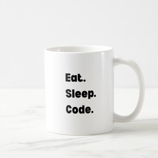 Eat Sleep Code Mug – Motivational Gift for Softwar Koffiemok (Rechts)