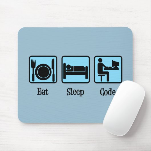 Eat Sleep Code Muismat (Met muis)