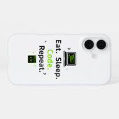 Eat Sleep Code Repeat iPhone Case 16 Hoesje (Achterkant horizontaal)