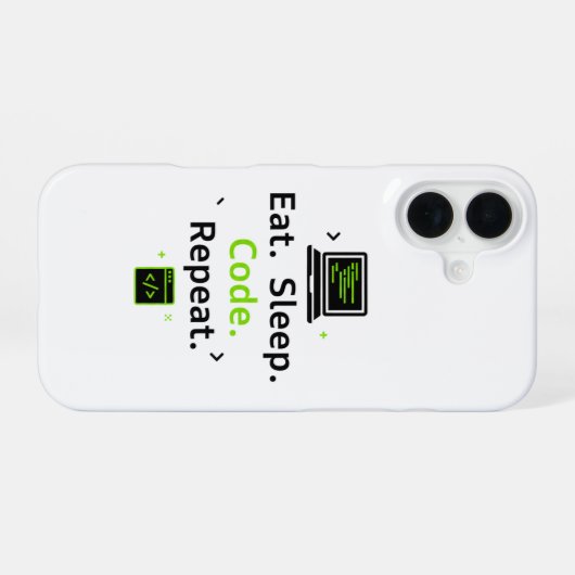 Eat Sleep Code Repeat iPhone Hoesje iPhone 16 Hoesje (Achterkant horizontaal)