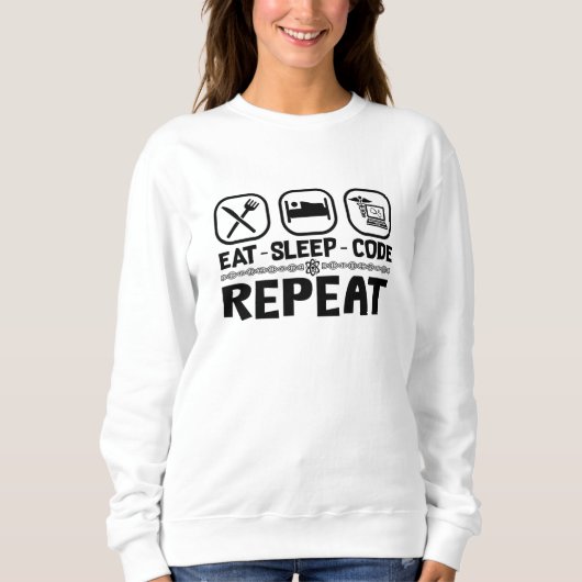 Eat Sleep Code Repeat Medical Coder Coding Gift Trui (Voorkant)