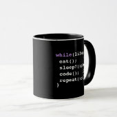Eat Sleep Code Repeat | Minimal Programmer Mok (Voorkant rechts)