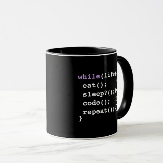 Eat Sleep Code Repeat | Minimal Programmer Mok (Voorkant rechts)