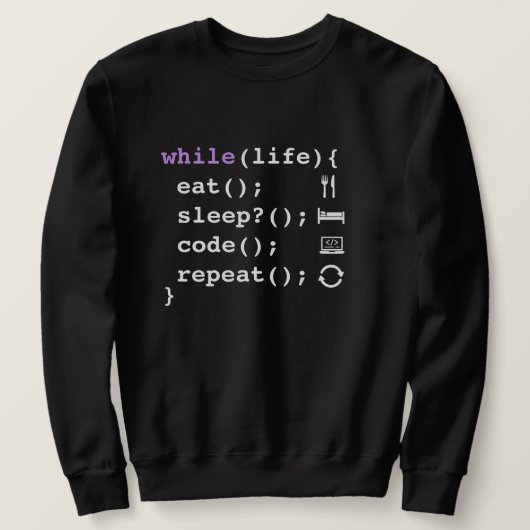 Eat Sleep Code Repeat – Minimal Programmer Trui (Design voorkant)