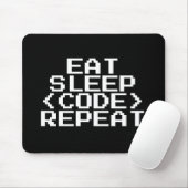 EAT SLEEP CODE REPEAT mousepad gift voor programme Muismat (Met muis)