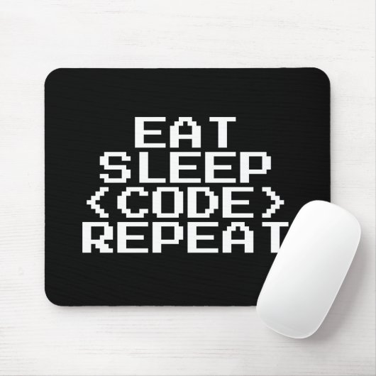 EAT SLEEP CODE REPEAT mousepad gift voor programme Muismat (Met muis)