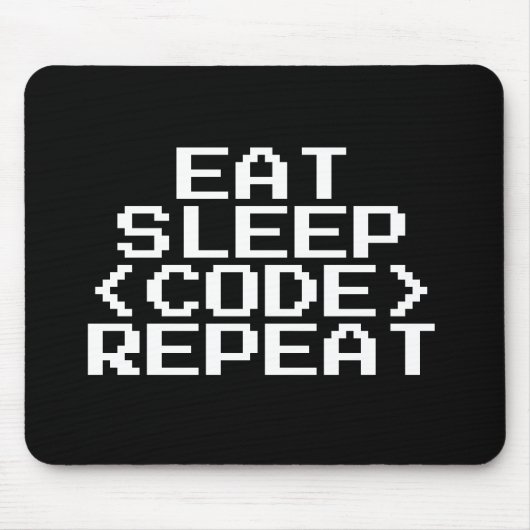 EAT SLEEP CODE REPEAT mousepad gift voor programme Muismat (Voorkant)