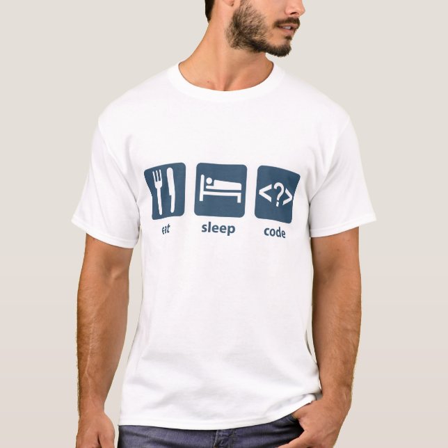 Eat Sleep Code T-shirt (Voorkant)