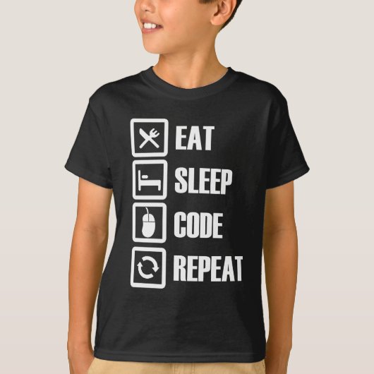 Eat - Sleep - Code - Tshirt herhalen (Voorkant)