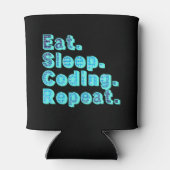 Eat Sleep Coding Herhalen - Funny Tech Humor Blikjeskoeler (Achterkant)