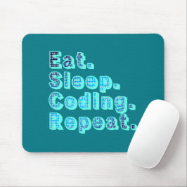 Eat Sleep Coding Herhalen - Funny Tech Humor Muismat