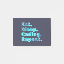 Eat Sleep Coding Herhalen - Funny Tech Humor Post-it® Notes