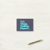 Eat Sleep Coding Herhalen - Funny Tech Humor Post-it® Notes (Op bureau)