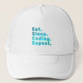 Eat Sleep Coding Herhalen - Funny Tech Humor Trucker Pet (Voorkant)