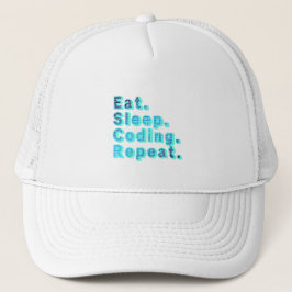 Eat Sleep Coding Herhalen - Funny Tech Humor Trucker Pet