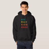 Eat sleep coding repeat with tick check boxes hoodie (Voorkant volledig)